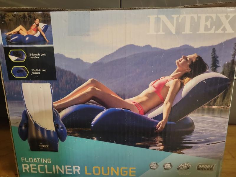 Intex floating recliner discount lounge with cup holders