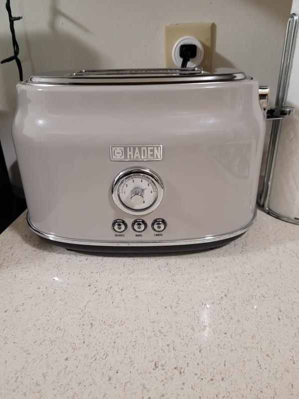 Haden Dorset 2 Slice, Wide Slot, Stainless Steel Toaster - Putty Beige