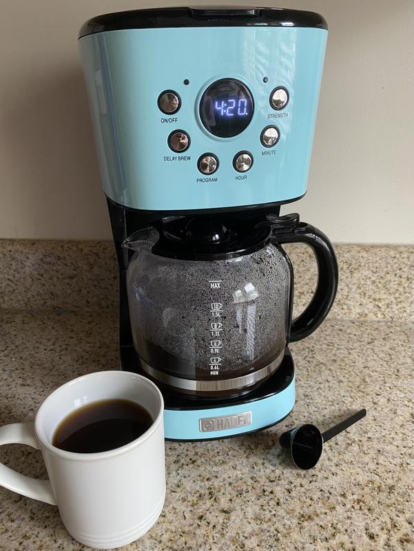  HADEN 75032 Heritage Innovative 12 Cup Capacity Programmable  Vintage Retro Home Countertop Coffee Maker Machine with Glass Carafe (12  Cup, Turquoise): Home & Kitchen