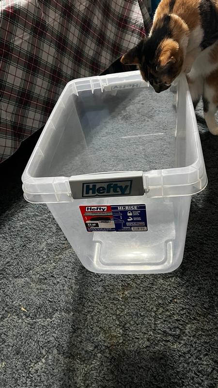 Hefty 6 Pack 32 Quart Hi-Rise Stackable Plastic Storage Bin w/ Lid ...