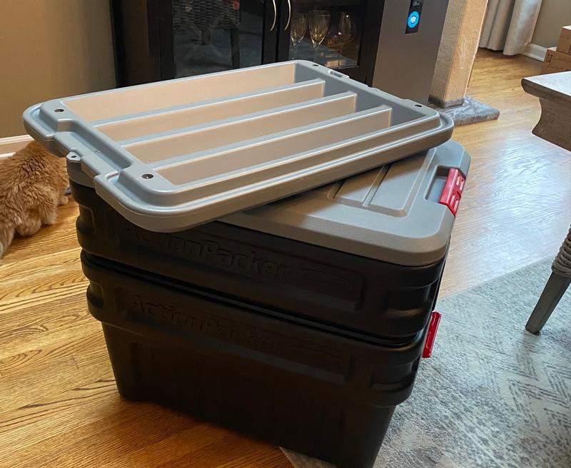 Rubbermaid 8 Gallon Impact Resistant Square Action Packer Storage, Included  Lid, 1 Each