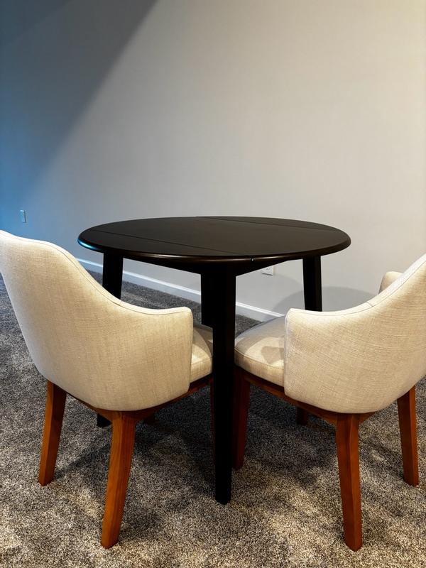 ROME + OAK Hinged Drop Leaf Dining Table 22 to 36 Inch Round Tabletop ...