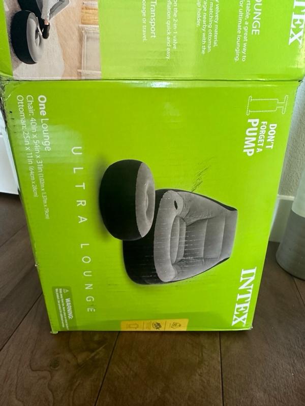Intex Gray - 2 Pack Inflatable Chair and ottoman in the