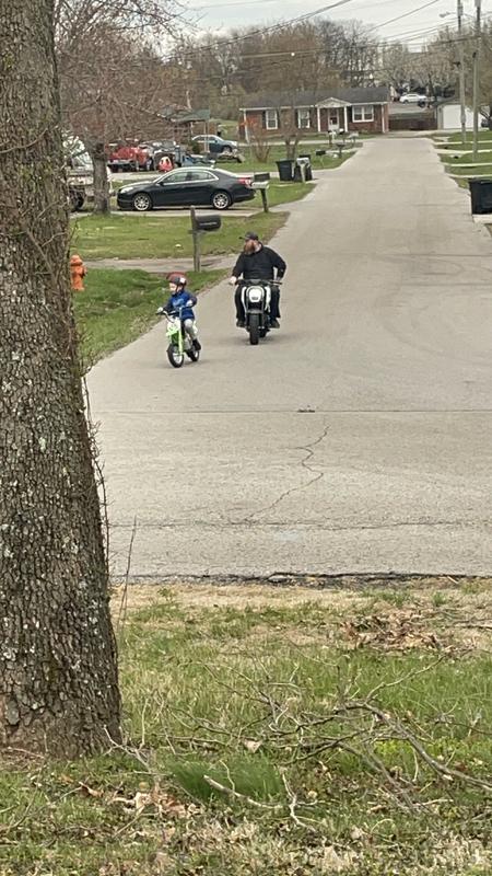 Dad and son enjoying a ride