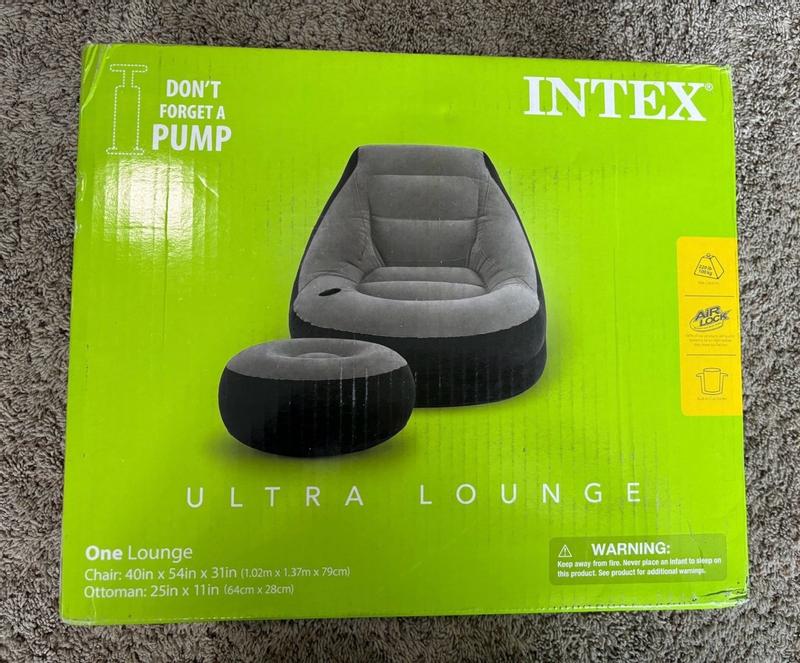 Intex inflatable ultra lounge with deals ottoman