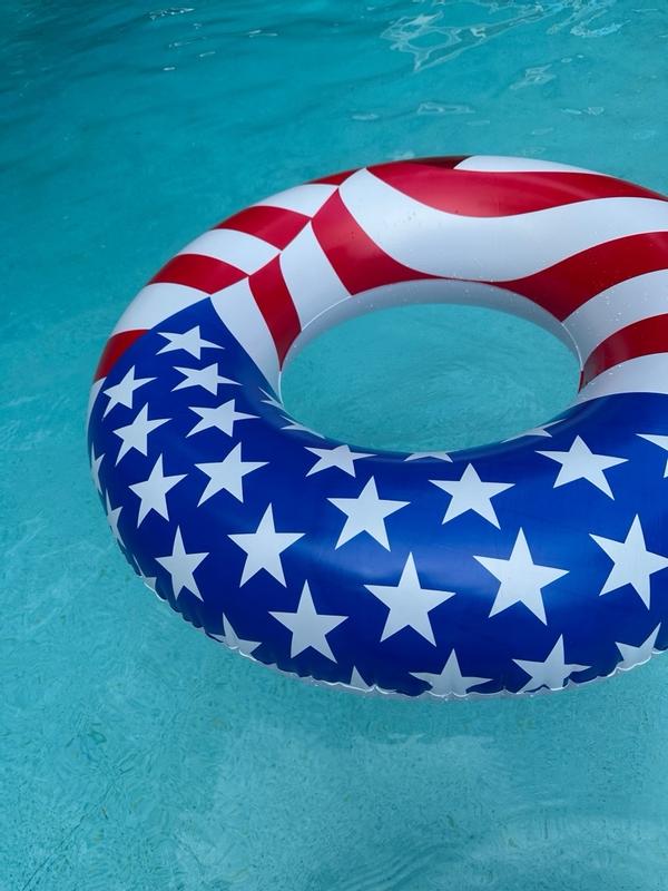 Swimline 36 Inches Round Inflatable Patriotic American Flag Swimming ...