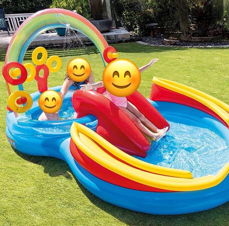 Intex inflatable kids rainbow store ring water play center