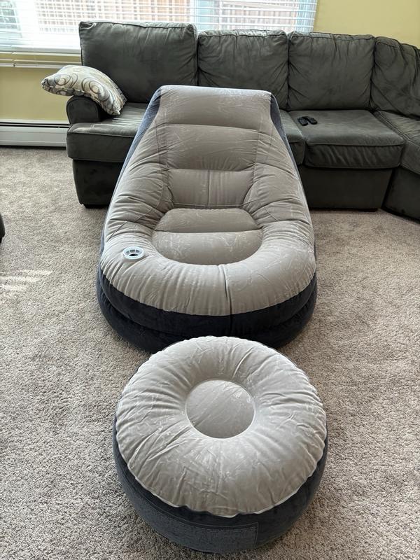 INTEXイス2個 Intex Gray - 2 Pack Inflatable Chair and ottoman in the