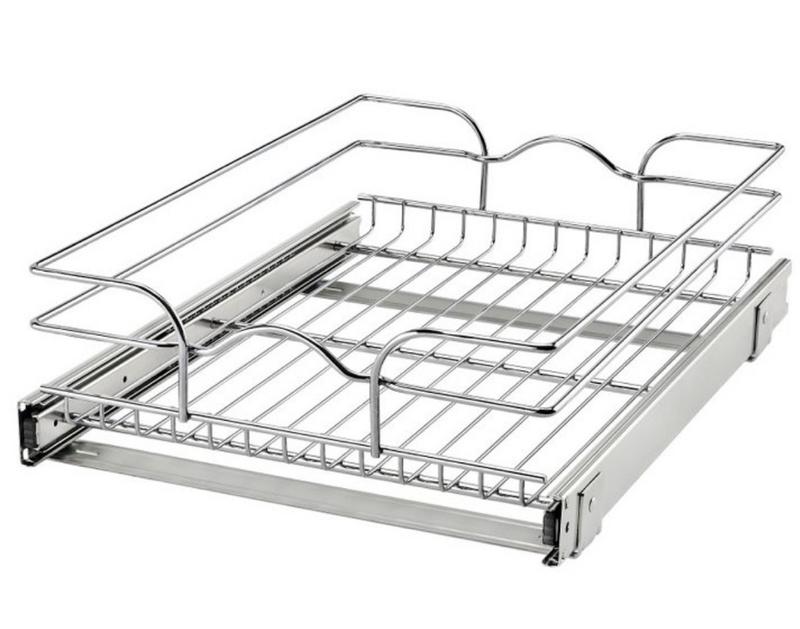 Storage Baskets - Chrome Double Pull-Out Wire Baskets w/ Full-Extension  Slides by Rev-A-Shelf