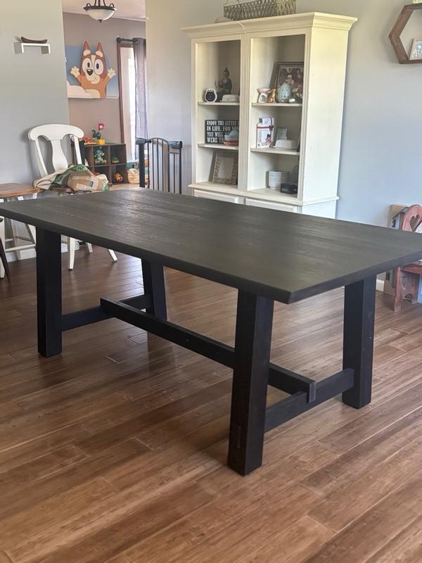 Maven Lane Yves Rectangular Wooden Dining Table in Weathered Black ...