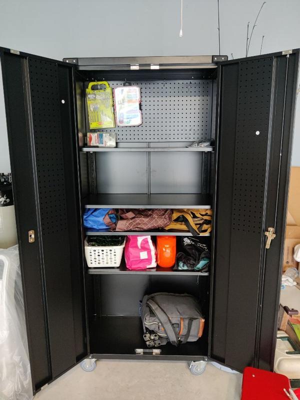 つよしページ AOBABO 72 Inch Locking Metal Garage Storage Cabinet w