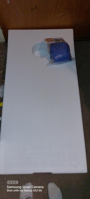 White board and blue bean bag