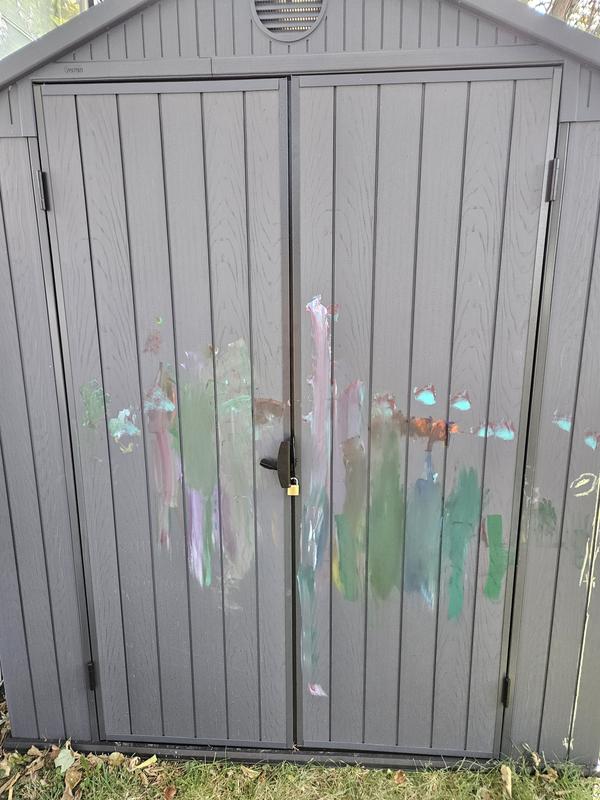 Kids decorated the front of their clubhouse.