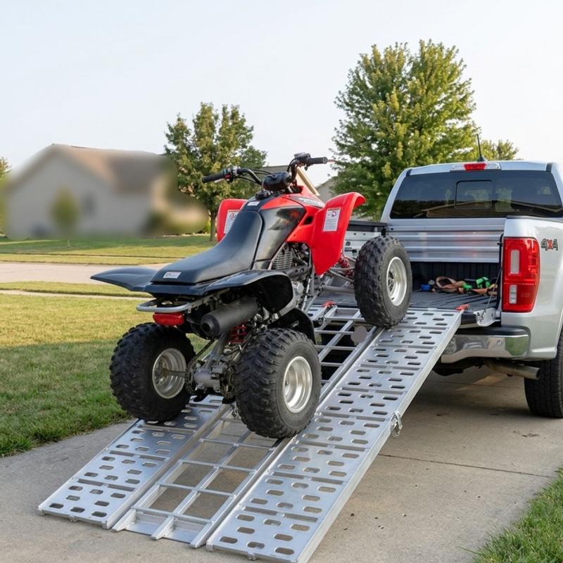 Titan Ramps 2 Pack 7.5’ Folding ATV Loading Ramps Arched Aluminum ...