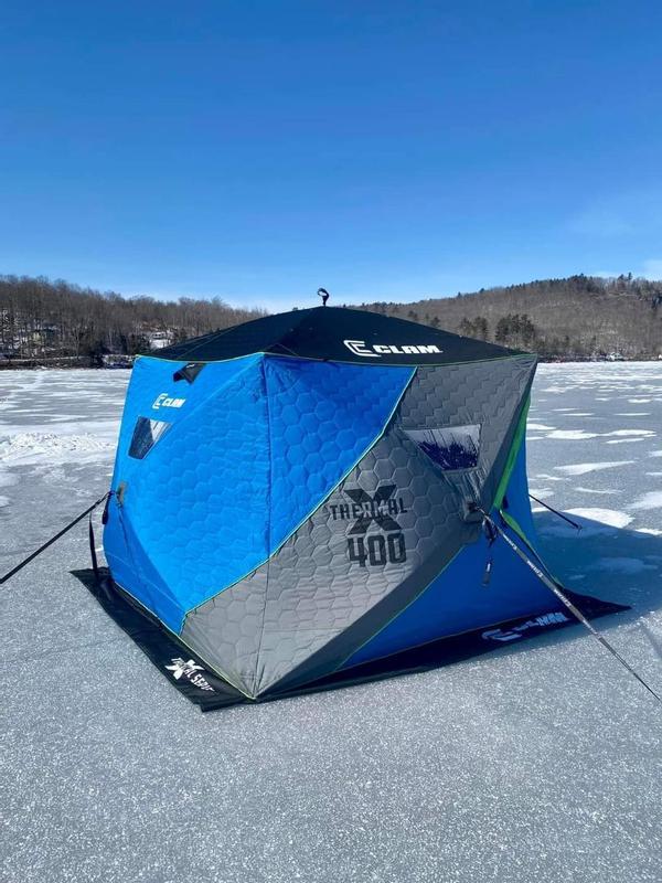 Clam X-600 Thermal Ice Team 6-Sided Hub Ice Shelter 17484 - The Home Depot