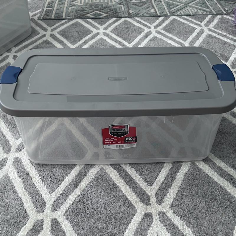 Rubbermaid 4 Pack Roughneck Clear Storage Containers Stackable Totes 95 ...