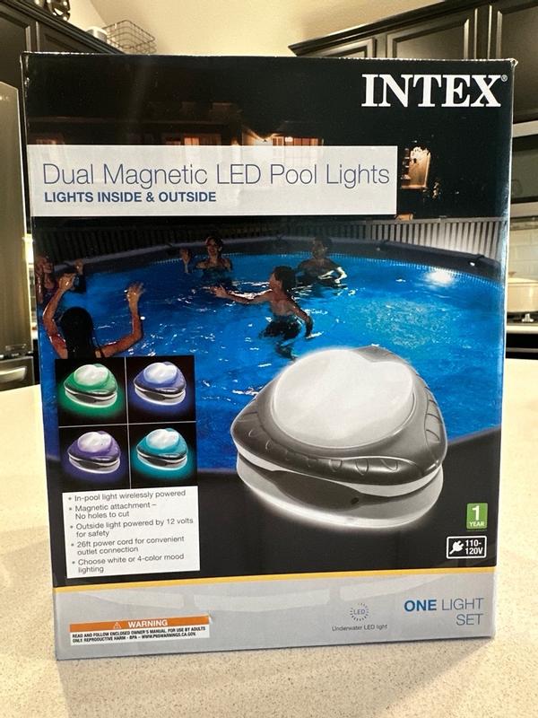 Intex Magnetic LED Pool Light Multicolor 26ft Cord 4 Lights