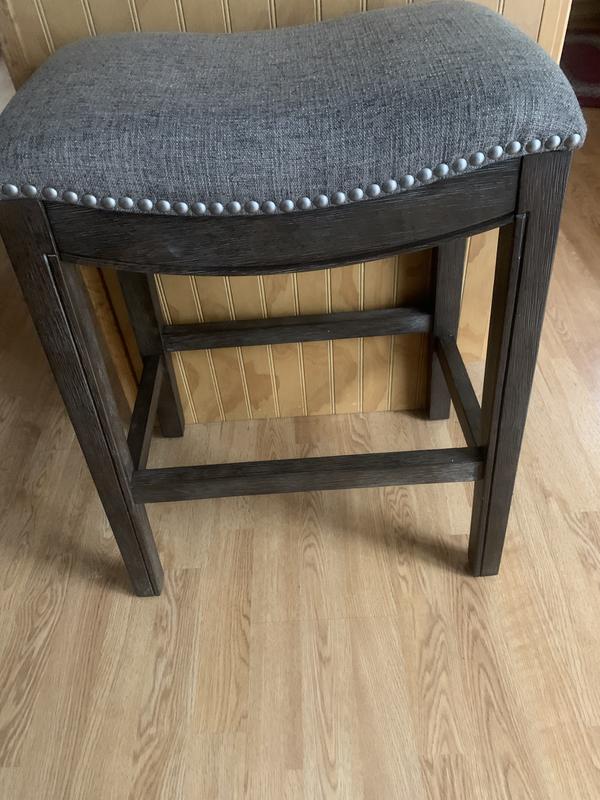 Fabric of the seat is grey with a hint of brown