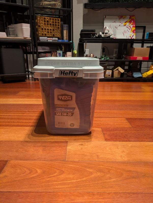 Hefty 6 Pack 32 Quart Hi-Rise Stackable Plastic Storage Bin w/ Lid ...