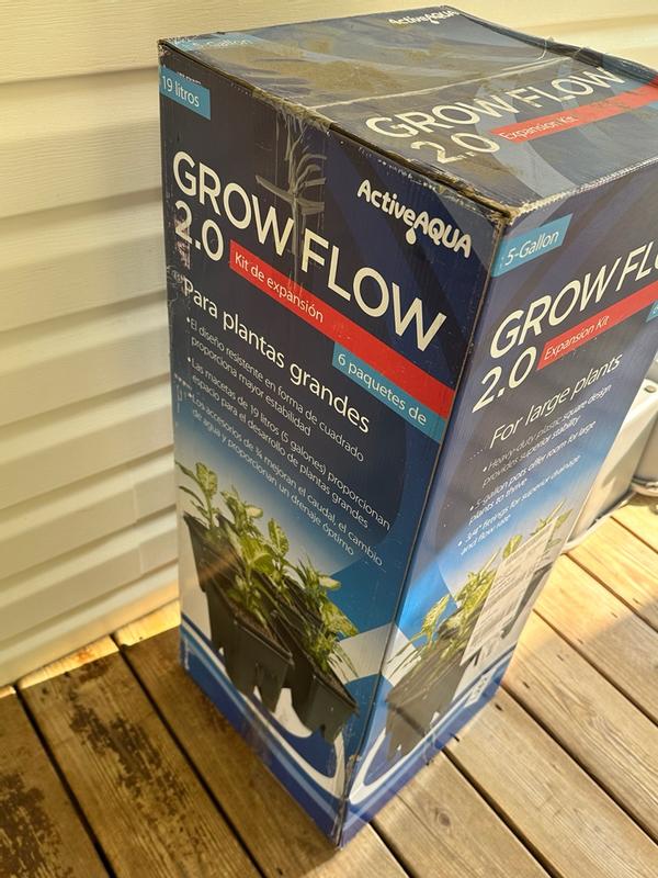 Hydrofarm Active Aqua GFOE3 Flow 2.0 6 Pot 5-Gallon Hydroponic Grow ...