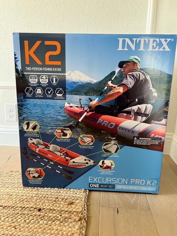 Intex Excursion Pro Inflatable Fishing Kayak Set with Aluminum