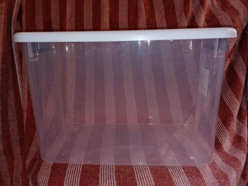 Sterilite Storage Tote, Clear, Polypropylene, 30 1/4 in L, 19 5/8 in W, 16  3/4 in H, 30 gal Volume Capacity 19434303