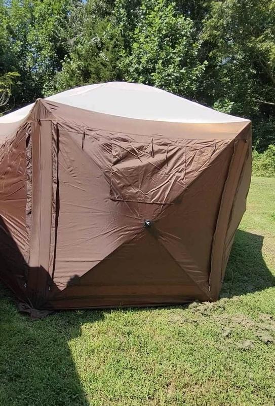 Clam Quick Set Escape 12 X 12 Foot Portable Pop Up Outdoor Camping Gazebo  Canopy Shelter Tent With Carry Bag And Wind Panels (3 Pack), Tan : Target