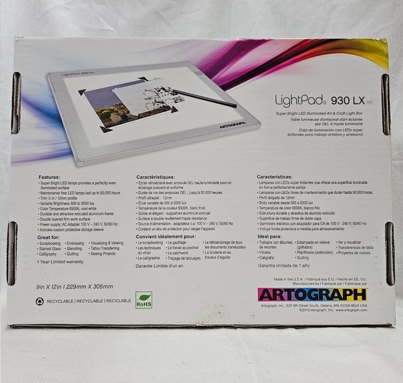 Artograph LightPad LX Light Box, 9 x 12 Inches