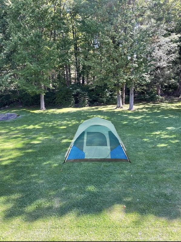 OUTBOUND QuickCamp 10-Person 3-Season Blue Cabin Tent with Rainfly and  Carry Bag CTI0763241B - The Home Depot