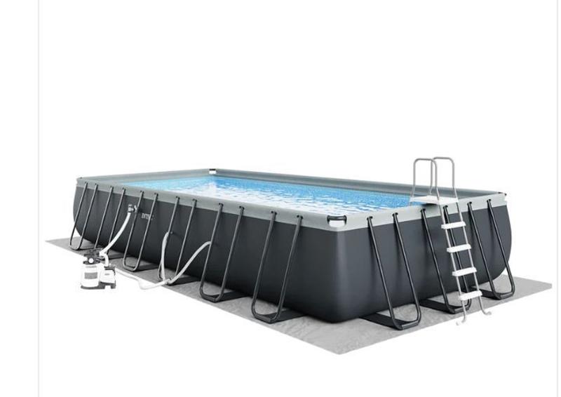 Rectangular Ultra XTR® Frame Above Ground Pool w/ Sand Filter Pump - 24' x  12' x 52