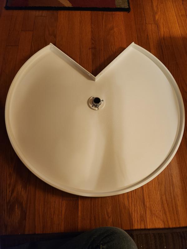 24 Inch Pie-Cut Lazy Susan, Almond, 6942-24-15-52