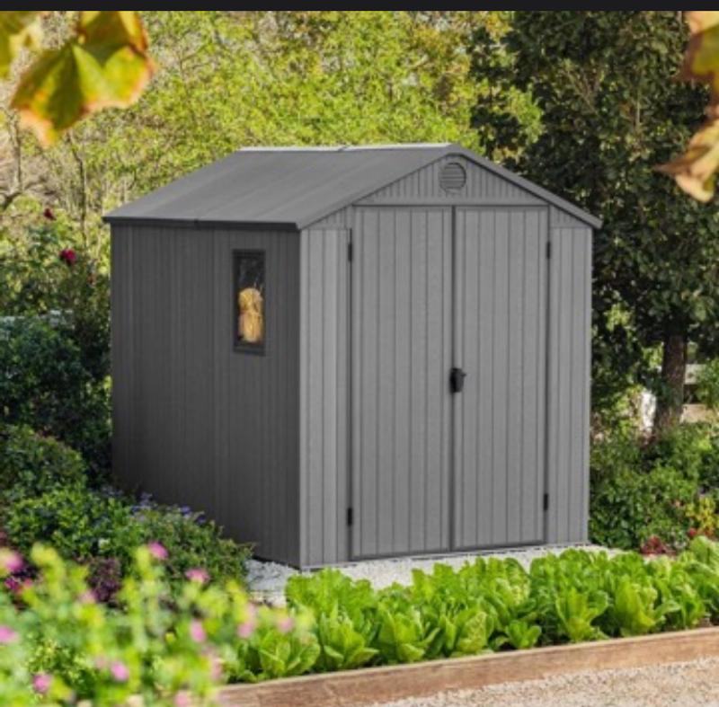 Keter Resin Darwin Outdoor Storage Shed, Grey, 4-ft x 6-ft