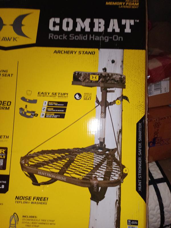 HAWK COMBAT Hang On Tree Stand Deer Stand with 21 x 27 Inches Saddle ...