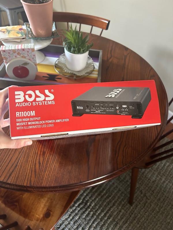 1 BOSS AUDIO SYSTEMS RIOT R1100M amplificateur 1 canal mono class ab 1100 watt max bass boost 0/ 18 db avec remote incluse, 1 pièce - Auto