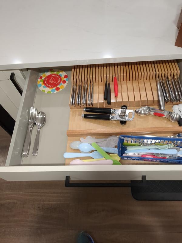 Maple Tiered in-drawer knife block bustom-built