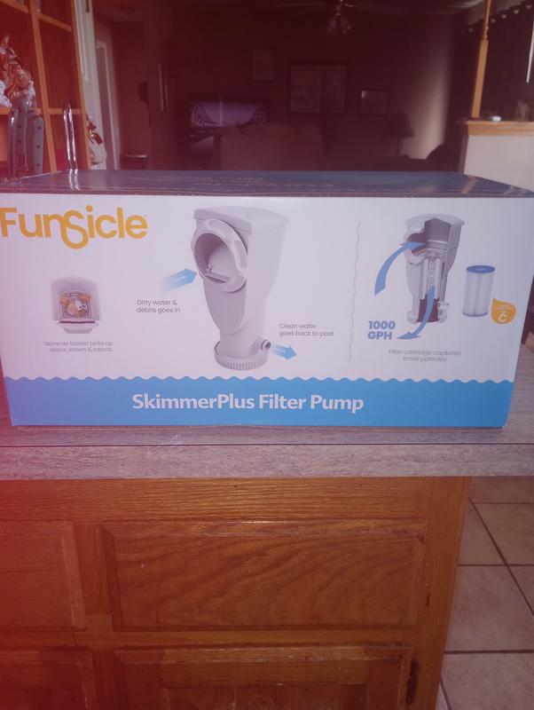 Funsicle 1000 Gallon SkimmerPlus 2-in-1 Filter Pump System for Above ...