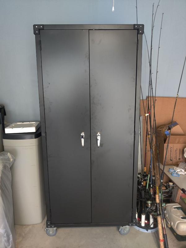 つよしページ AOBABO 72 Inch Locking Metal Garage Storage Cabinet w