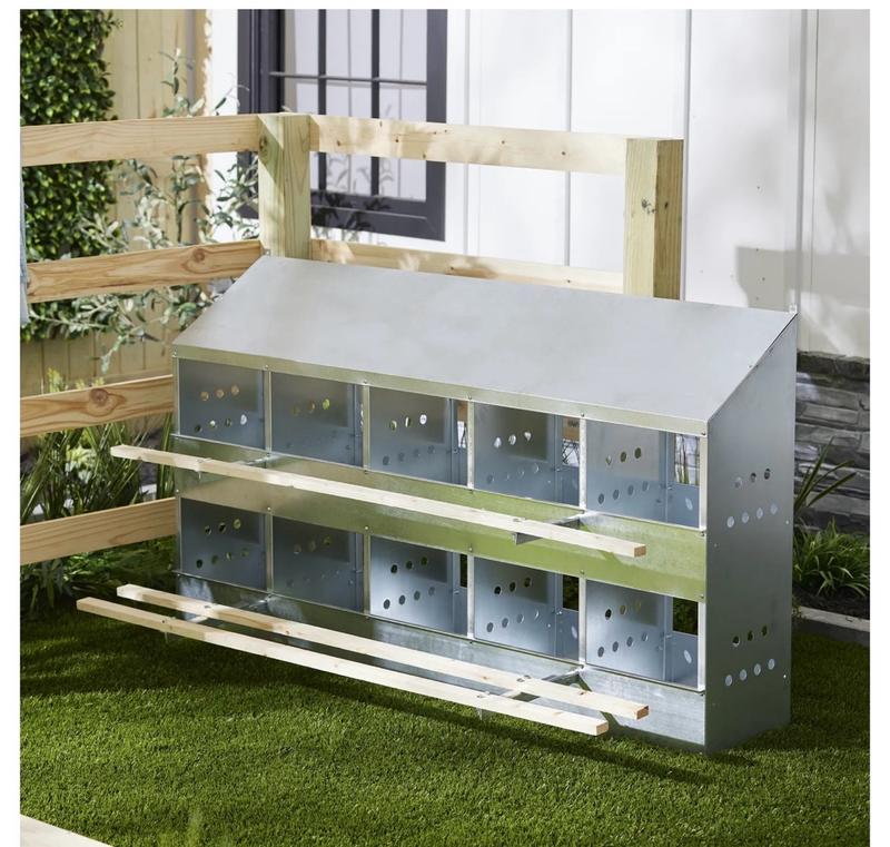 Brower 410B Galvanized Steel 10 Hole 50 Bird Nest Chicken Brooding Box ...
