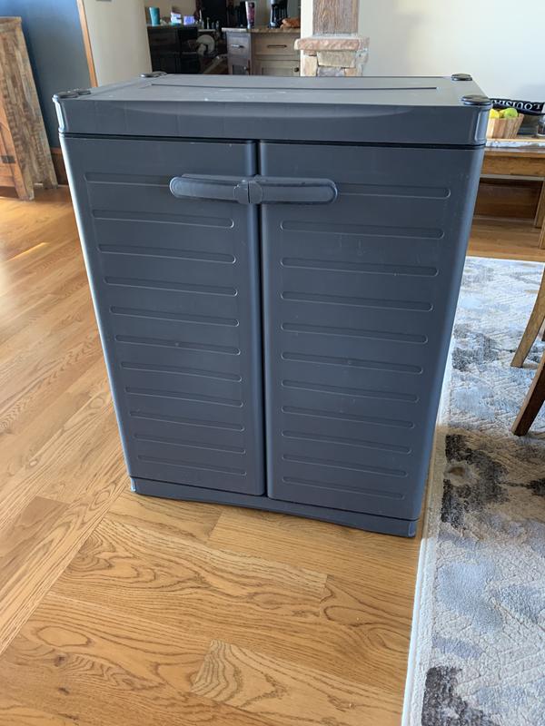 Gracious Living 17-in W x 69-in H Plastic Grey/Black Freestanding Utility Storage Cabinet