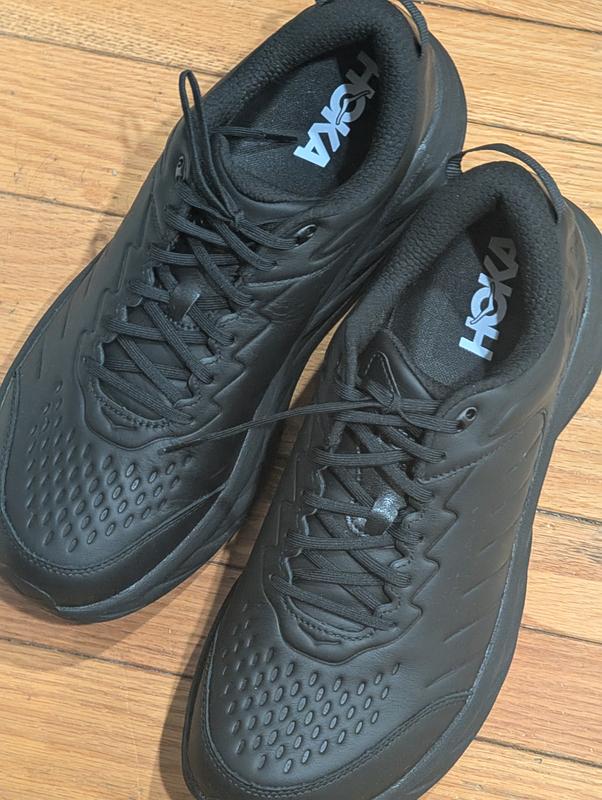 Male Hoka Men's Black/Black Bondi Wide Soft Toe SRO Athletic | Saf