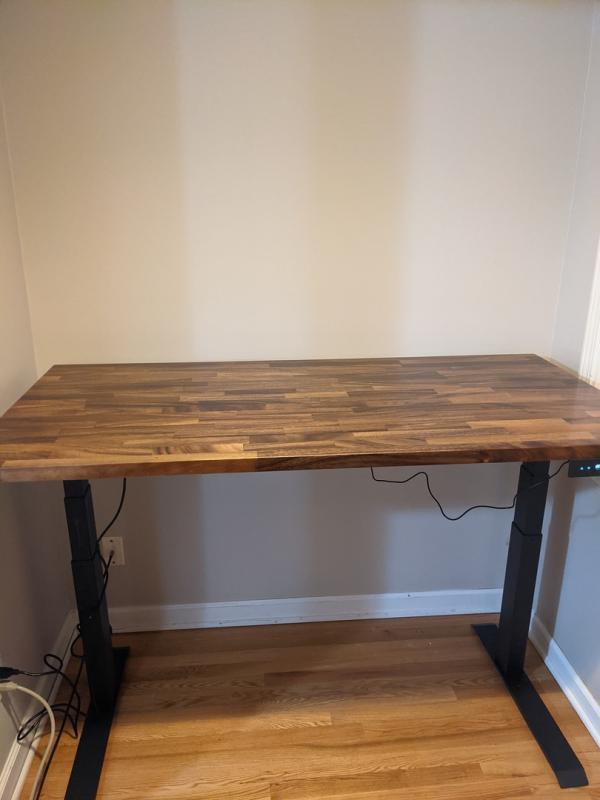 60 Genuine Solid Wood Programmable Electric Standing Desk with EZ Assemble  Frame