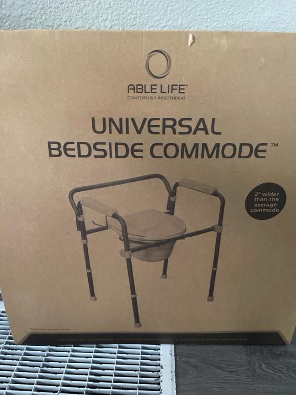 Stander 23 inch 1.7-Gallon Adjustable Extra Wide Bedside Commode Shower ...