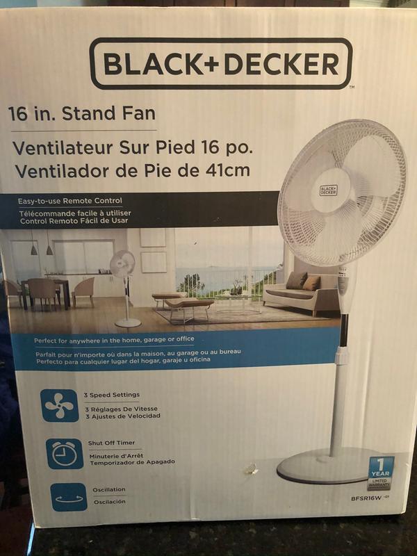 Black & Decker FS1610R 16-Inch Stand Fan with Remote, 220V (Non-USA  Compliant)