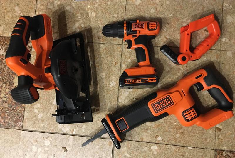 BLACK+DECKER 20V MAX Power Tool Combo Kit, 4-Tool Cordless Power Tool Set  with 2 Batteries and Charger (BD4KITCDCRL) 