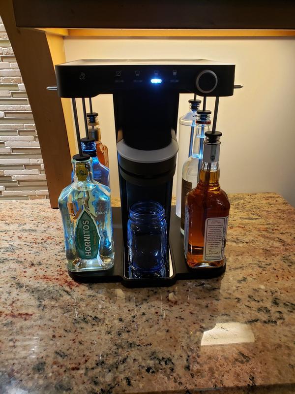 bev by BLACK+DECKER Cocktail Maker Machine and Drink Maker for Bartesian  capsules (BEHB101) & bev by Cocktail Maker Glass Liquor Dispenser Bottles