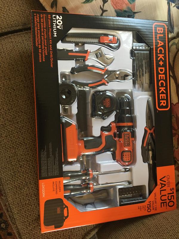 BLACK+DECKER LDX120PK 20V Cordless Drill and Project Kit for sale online