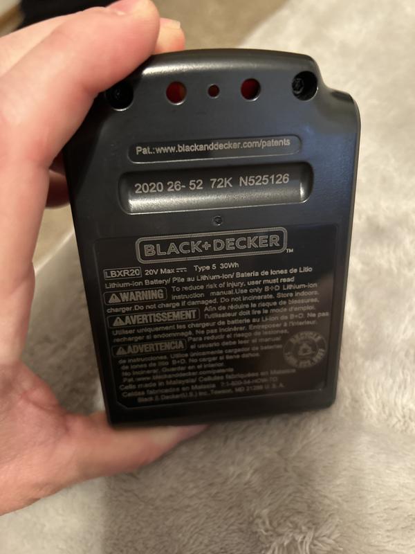 BLACK+DECKER 20V MAX Lithium-Ion Battery Pack 1.5Ah LBXR20 - The