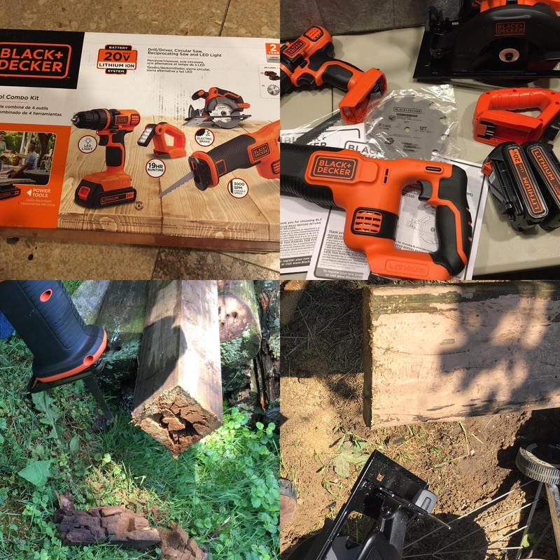 BLACK+DECKER 4-Tool Power Tool Combo Kit (2-Batteries Included and