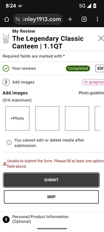 Photo submitted with review of product