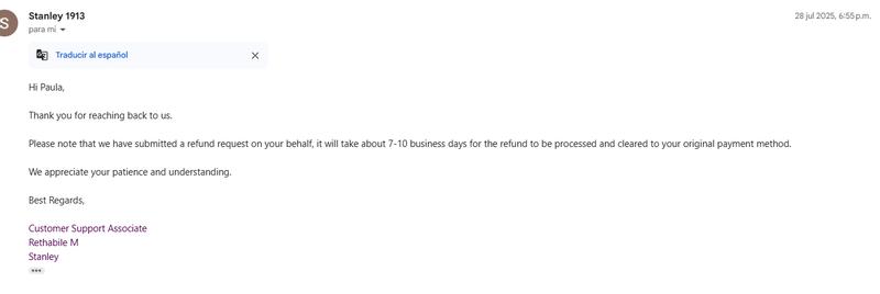 Photo submitted with review of product